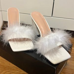 Chunky feather heels